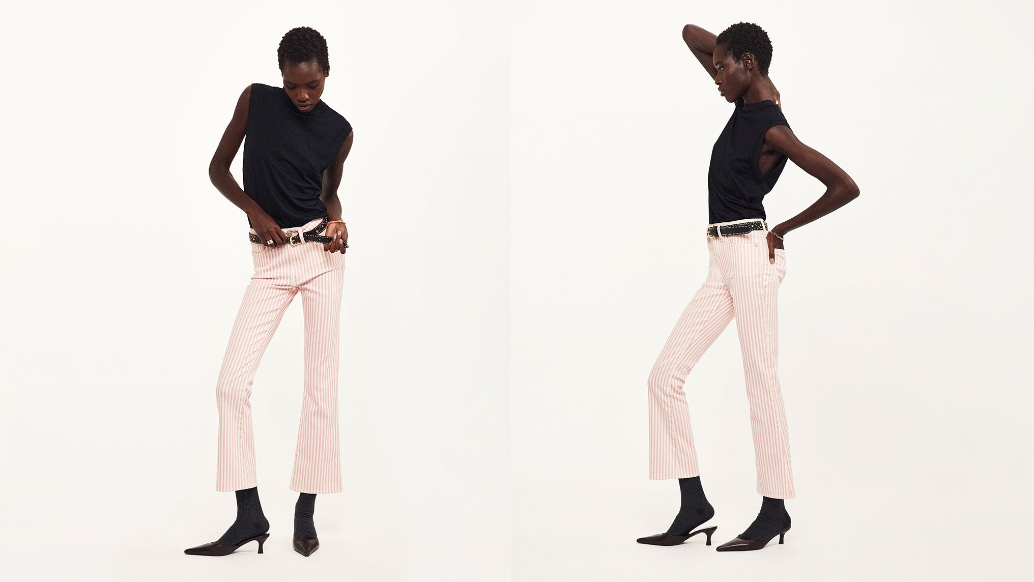 パンツ FRAMeWORK THENIMEXOUT OF FRAMe denim Frame The Hang Cropped Jeans | Saks Fifth Avenue